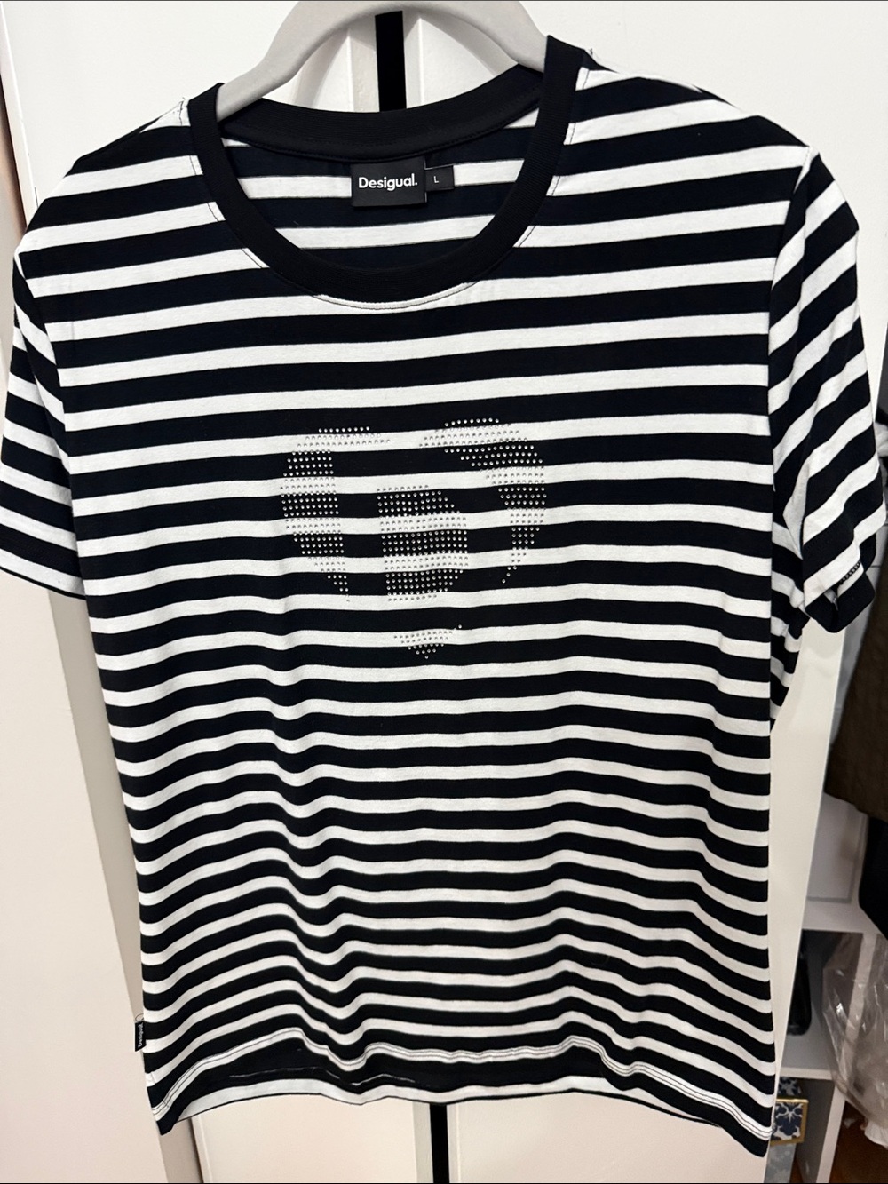 Desigual Black & White Striped Men's Short-Sleeve Tee